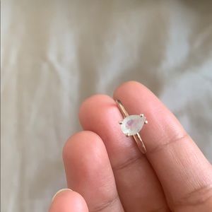 Pear shaped diamond accent ring